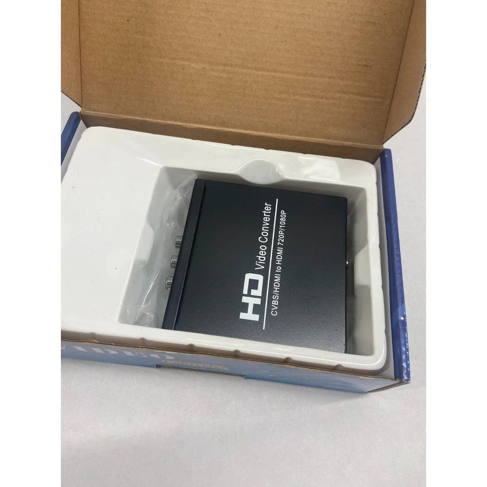 HD Video Converter CVBS/HDMI to HDMI 720P 1080P AV Adapter Box w/ Box